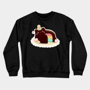 Rainbow Cat Celebration Chocolate Cake Crewneck Sweatshirt